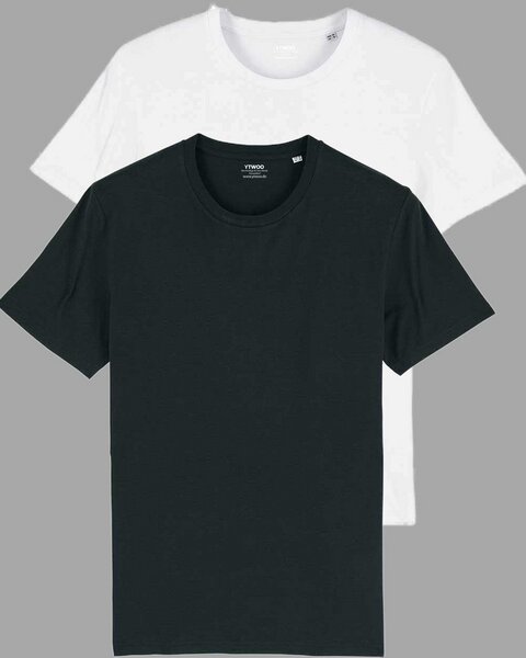 YTWOO 2er Pack Basic Bio T-Shirts für Damen/Herren, viele Farbkombinationen von YTWOO