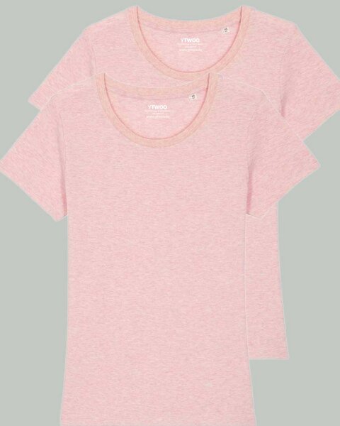 YTWOO 2er Pack Basic T-Shirt Damen, Bio-Baumwolle, drei Farben meliert von YTWOO