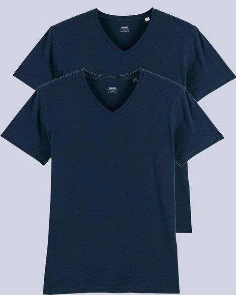 YTWOO 2er Pack Herren T-Shirt mit V-Ausschnitt, Bio-Qualität von YTWOO