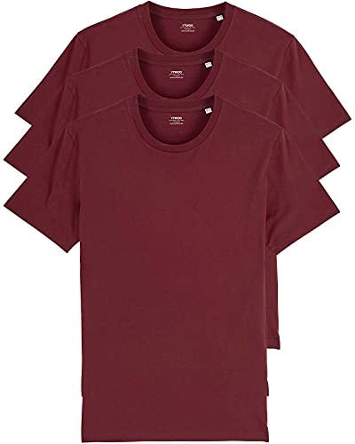 YTWOO 3er Pack Basic T-Shirts aus Bio-Baumwolle|Burgunderrot 2XL|Unisex Premium Baumwolle 180 g/qm Bio T-Shirts nachhaltig, fair produziert Organic Shirts Bio T-Shirts Damen Herren Rundhals T-Shirts von YTWOO