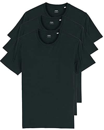 YTWOO 3er Pack Basic T-Shirts aus Bio-Baumwolle | Schwarz 3XL |Unisex Premium Baumwolle 180 g/qm Bio T-Shirts nachhaltig, fair produziert Organic Shirts Bio T-Shirts Damen Herren Rundhals T-Shirts von YTWOO