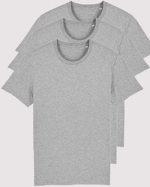 YTWOO 3er Pack Basic T-Shirts meliert, Mehrfachpack, mittelschwere Stoffqualität von YTWOO