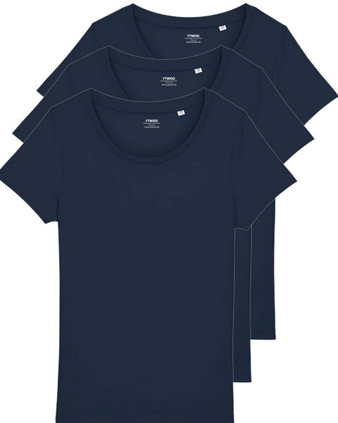 YTWOO 3er Pack Damen Basic T-Shirt aus reiner Bio Baumwolle | sparen im Set von YTWOO
