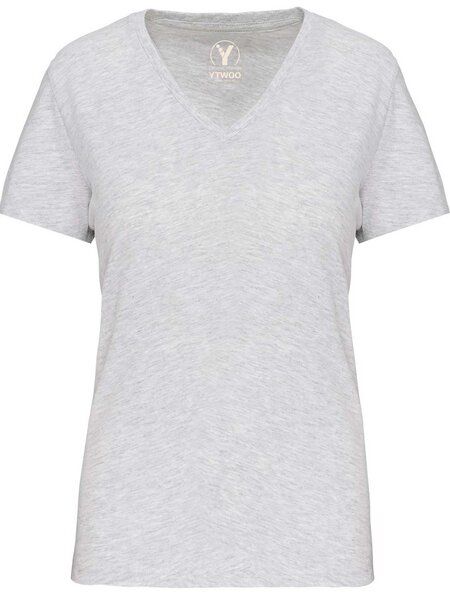 YTWOO Basic Damen T-Shirt mit V-Ausschnitt aus Bio-Baumwolle in Conversion YTWOO Basic Damen T-Shirt mit V-Ausschnitt aus Bio-Baumwolle in Conversion von YTWOO
