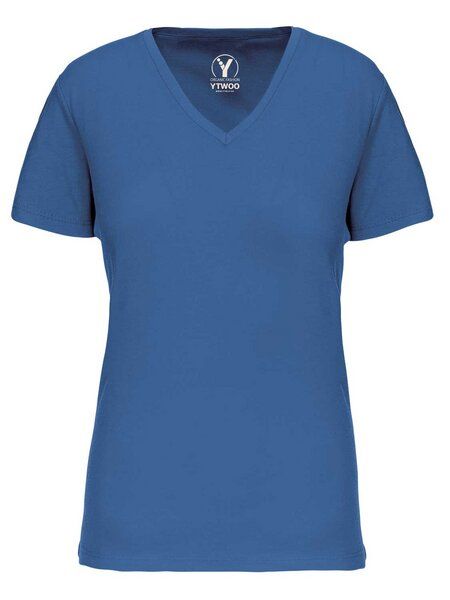 YTWOO Basic Damen T-Shirt mit V-Ausschnitt aus Bio-Baumwolle in Conversion YTWOO Basic Damen T-Shirt mit V-Ausschnitt aus Bio-Baumwolle in Conversion von YTWOO