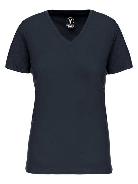 YTWOO Basic Damen T-Shirt mit V-Ausschnitt aus Bio-Baumwolle in Conversion von YTWOO