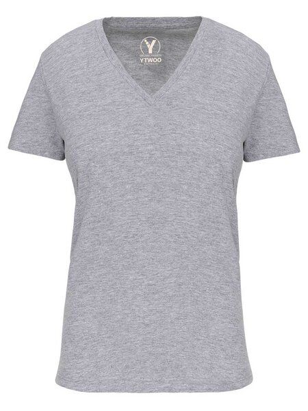 YTWOO Basic Damen T-Shirt mit V-Ausschnitt aus Bio-Baumwolle in Conversion von YTWOO
