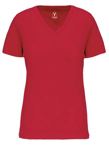 YTWOO Basic Damen T-Shirt mit V-Ausschnitt aus Bio-Baumwolle in Conversion von YTWOO