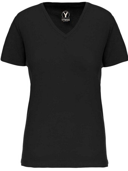 YTWOO Basic Damen T-Shirt mit V-Ausschnitt aus Bio-Baumwolle in Conversion YTWOO Basic Damen T-Shirt mit V-Ausschnitt aus Bio-Baumwolle in Conversion von YTWOO