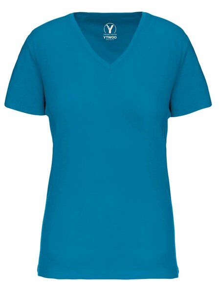 YTWOO Basic Damen T-Shirt mit V-Ausschnitt aus Bio-Baumwolle in Conversion von YTWOO