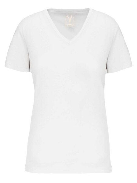 YTWOO Basic Damen T-Shirt mit V-Ausschnitt aus Bio-Baumwolle in Conversion von YTWOO