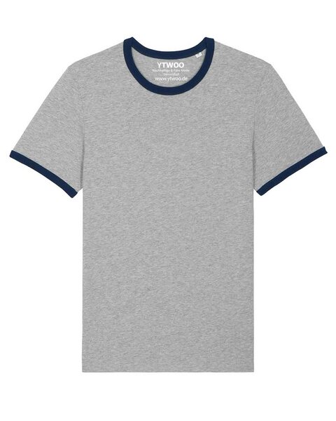 YTWOO Bio T-Shirt mit farblichen Bündchensäumen Unisex,100% Baumwolle(Bio) von YTWOO