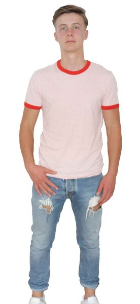 YTWOO Bio T-Shirt mit farblichen Bündchensäumen Unisex,100% Baumwolle(Bio) von YTWOO