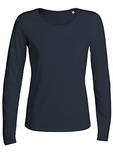 YTWOO Damen Langarmshirt aus Bio-Baumwolle, Bio Longsleeve in Farben Schwarz, Weiss, Navy, Blue Demin, Slub Heather Grey, Heather Grey (L, Navy) von YTWOO