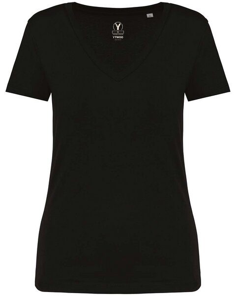 YTWOO Damen Tshirt mit V-Ausschnitt aus 100% Bio-Baumwolle von YTWOO