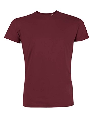 YTWOO Herren Rundhals Tshirt aus Bio-Baumwolle- in diversen Farben Schwarz und Weiß bis 2XL - Organic (M, Burgundy) von YTWOO
