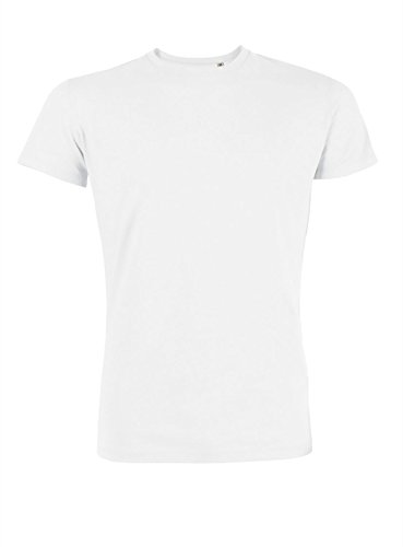 YTWOO Herren Rundhals Tshirt aus Bio-Baumwolle- in diversen Farben Schwarz und Weiß bis 2XL - Organic (M, Weiß) von YTWOO