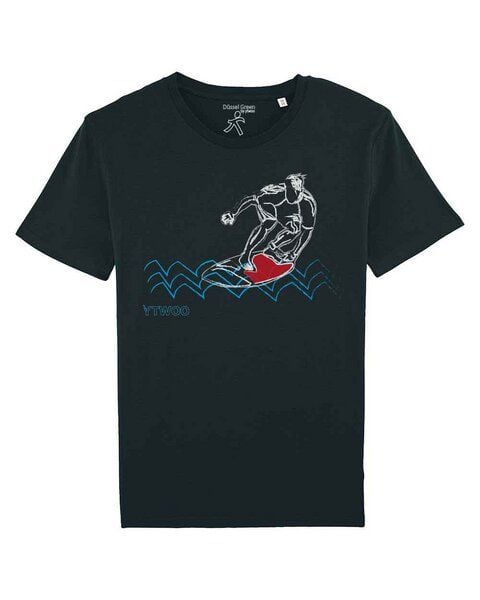 YTWOO Herren T-Shirt mit Wellenreiter, Surfer Bio Shirt von YTWOO