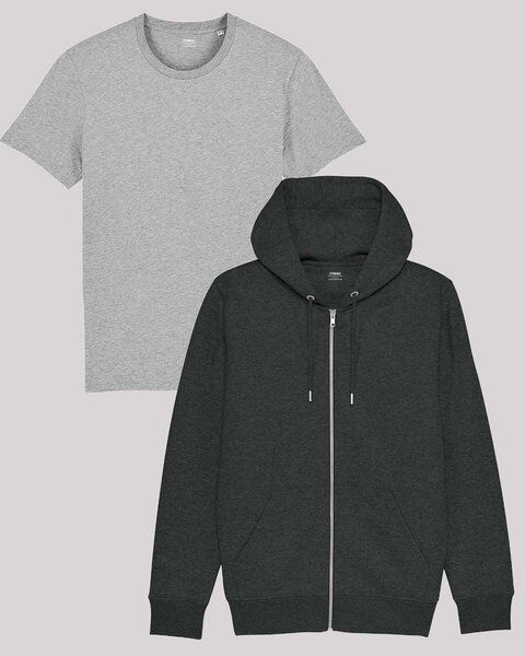 YTWOO Kombi Set aus Hoodie Jacke und Basic T-Shirt von YTWOO