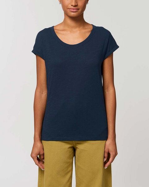 YTWOO Leichtes Damen T-Shirt in Slub Optik mit gerollten Ärmeln YTWOO Leichtes Damen T-Shirt in Slub Optik mit gerollten Ärmeln von YTWOO