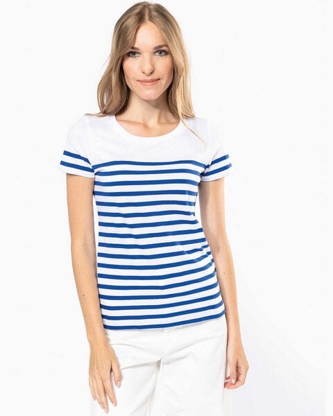 YTWOO Nachhaltiges Damen-T-Shirt mit Rundhalsausschnitt im Marine-Stil von YTWOO