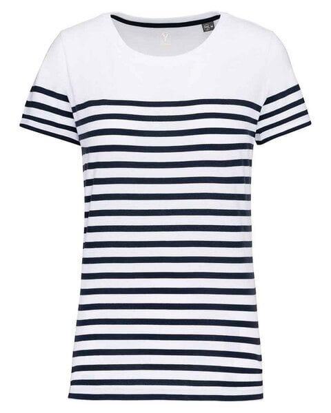 YTWOO Nachhaltiges Damen-T-Shirt mit Rundhalsausschnitt im Marine-Stil von YTWOO