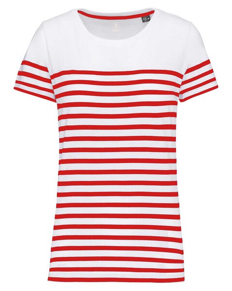 YTWOO Nachhaltiges Damen-T-Shirt mit Rundhalsausschnitt im Marine-Stil von YTWOO