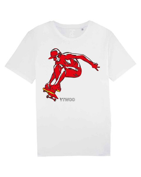 YTWOO Skate for Live, Herren T-Shirt mit Skater als Motiv. Skater Bio Shirt von YTWOO