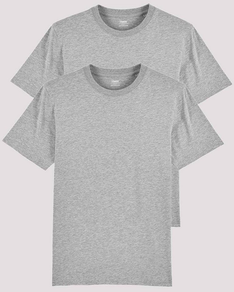 YTWOO T-Shirt 2er Pack, Männer T-Shirt Basic, schwere Bio-Baumwolle, 220g/m² von YTWOO