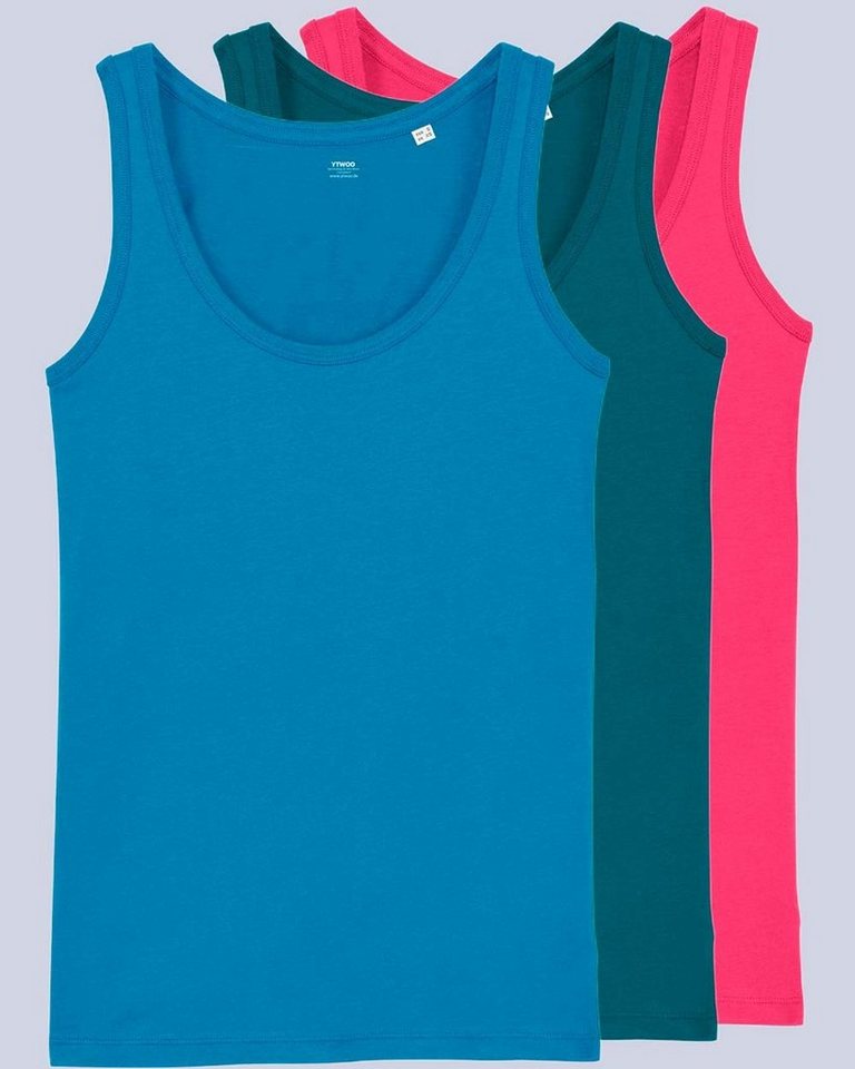 YTWOO Tanktop 3er Pack Tops, Damen, Bio Baumwolle, Farbkombinationen (Spar-Set, 3er Pack Spar-Set) von YTWOO