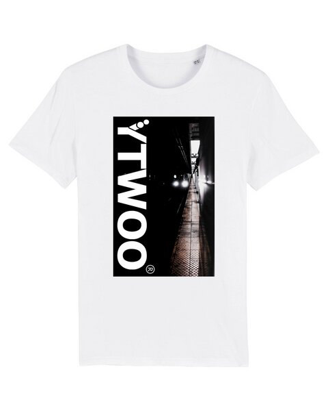 YTWOO Unisex T-Shirt Düsseldorf U-Bahn Dunkel Nacht Licht Bahnsteig YTWOO-Logo von YTWOO