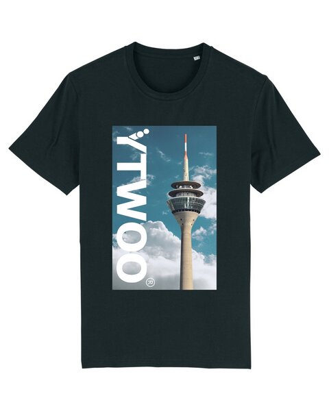 YTWOO Unisex T-Shirt Düsseldorf YTWOO-Logo Rheinturm Himmel Wolken von YTWOO