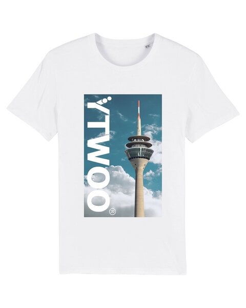 YTWOO Unisex T-Shirt Düsseldorf YTWOO-Logo Rheinturm Himmel Wolken von YTWOO