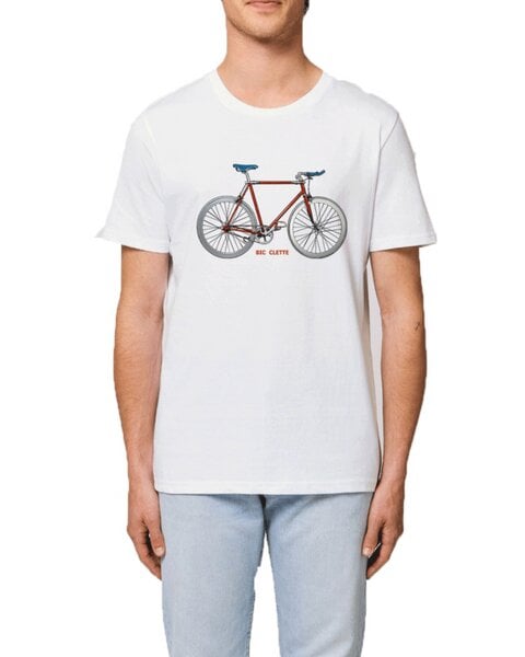 YTWOO Unisex T-Shirt Rennrad rot mit blauem Sattel französisch Bicyclette von YTWOO