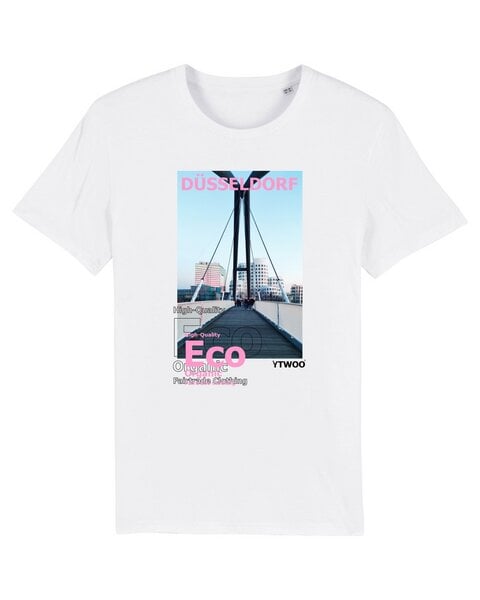 YTWOO Unisex T-Shirt aus Bio Baumwolle | Düsseldorf Brücke Medienhafen von YTWOO