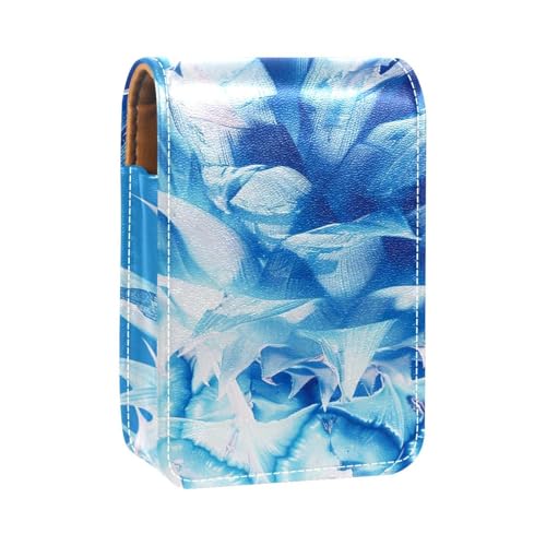 Lippenstiftetui,Lipgloss Lippenstift Organizer aus Leder mit Spiegel,Mini Lippenstifthaltertasche,Aquarell Ananasfrucht Lippenstiftetui,Lipgloss Lippenstift Organizer aus Leder mit Spiegel,Mini Lippenstifthaltertasche,Aquarell Ananasfrucht von YTYVAGT