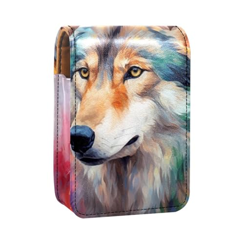 Lippenstiftetui,tragbare Make up Tasche,Kosmetiktasche,Lippenstifthalter,Make up Organizer,Abstrakter Wolf Aquarell Hund Lippenstiftetui,tragbare Make up Tasche,Kosmetiktasche,Lippenstifthalter,Make up Organizer,Abstrakter Wolf Aquarell Hund von YTYVAGT