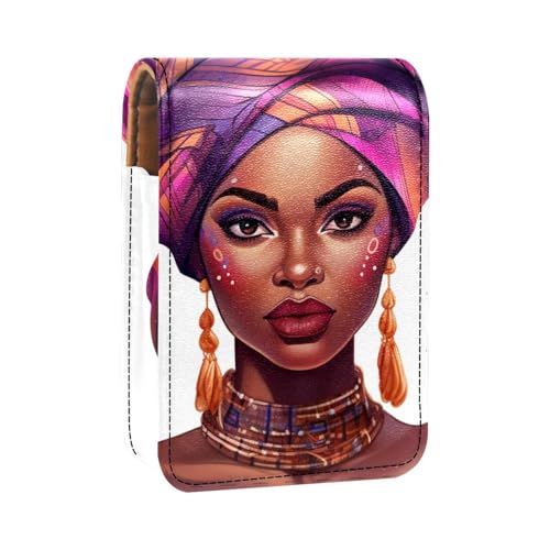 Lippenstiftetui,tragbare Make up Tasche,Kosmetiktasche,Lippenstifthalter,Make up Organizer,Afroamerikanerfrauen ethnisches Mädchen von YTYVAGT