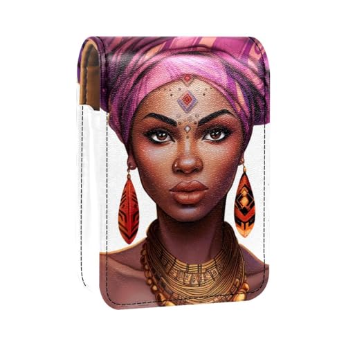 Make up Organizer,Make up Lippenstift Etui für draußen,Mini Tasche,Reise Kosmetiktasche,Afroamerikanerfrauen ethnisches Mädchen von YTYVAGT