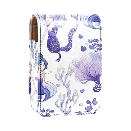 Make up Organizer,Make up Lippenstift Etui für draußen,Mini Tasche,Reise Kosmetiktasche,Cartoon Mädchen Meer Meerjungfrauen von YTYVAGT