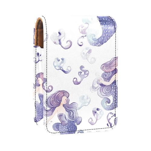 Make up Organizer,Make up Lippenstift Etui für draußen,Mini Tasche,Reise Kosmetiktasche,Cartoon Mädchen Meer Meerjungfrauen von YTYVAGT