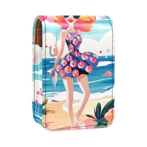 Make up Organizer,Make up Lippenstift Etui für draußen,Mini Tasche,Reise Kosmetiktasche,Strand Sommer mädchen Meer von YTYVAGT