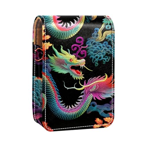 Make up Organizer,Make up Lippenstift Etui für draußen,Mini Tasche,Reise Kosmetiktasche,Weinlese tierischer chinesischer Drache von YTYVAGT