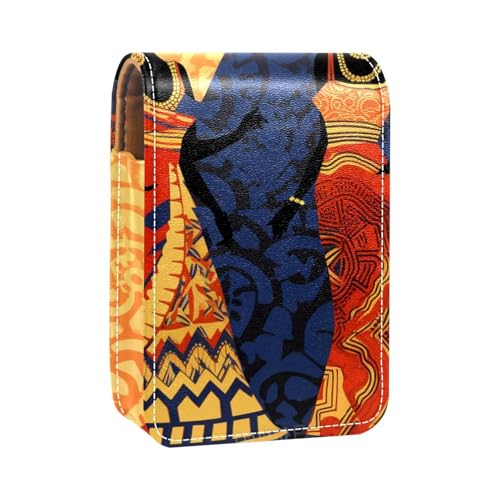 Reise Lippenstift Organizer Etui,Lippenstift Etui,tragbare Make up Tasche mit Spiegel,Afrikanische Frauen Nationaltracht von YTYVAGT