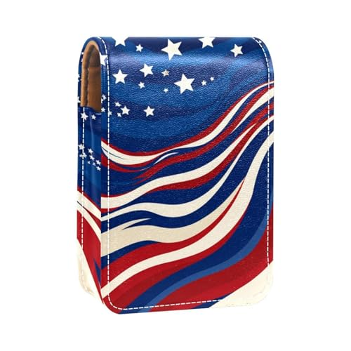 Reise Lippenstift Organizer Etui,Lippenstift Etui,tragbare Make up Tasche mit Spiegel,Amerikanische Flagge streift blau Reise Lippenstift Organizer Etui,Lippenstift Etui,tragbare Make up Tasche mit Spiegel,Amerikanische Flagge streift blau von YTYVAGT