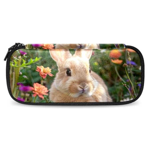 YTYVAGT Federmäppchen, Federmäppchen, Kaninchen, Blumen, Gänseblümchen, Federmäppchen von YTYVAGT