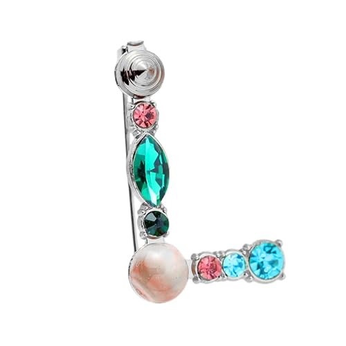 Alphabet-Brosche für Damen und Herren, Initialen-Anstecker mit A–Z, gold- und silberfarben, modisches Schmuckgeschenk (L) von YUANHUYUOU