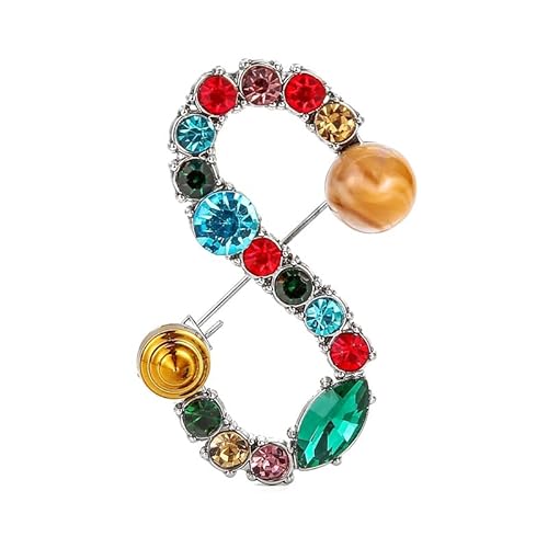 Alphabet-Brosche für Damen und Herren, Initialen-Anstecker mit A–Z, gold- und silberfarben, modisches Schmuckgeschenk (S) von YUANHUYUOU