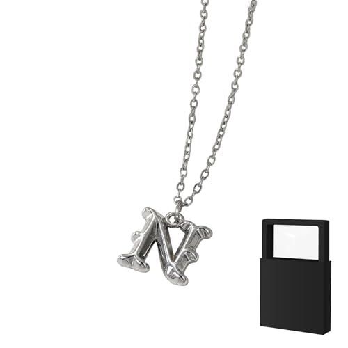 Alphabetkette, zierliche personalisierte Namenskette mit Charm-Anhänger, süßes, anlaufgeschütztes Modeaccessoire, trendiges Geschenk für Teenager (N) von YUANHUYUOU