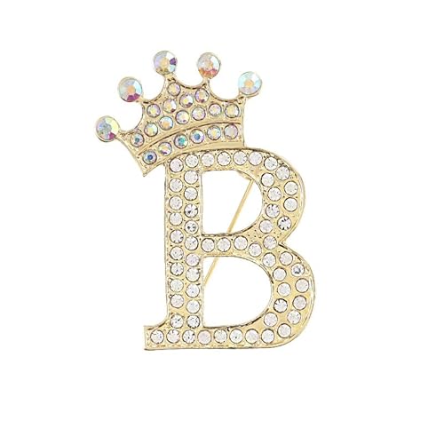 Buchstabenbrosche mit Perlen-Anstecker und Schmuckschatulle für Damen und Herren, personalisiertes Namensgeschenk (B) von YUANHUYUOU
